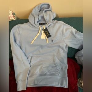 Ralph Lauren Sky Blue Hoodie with Cream Accents